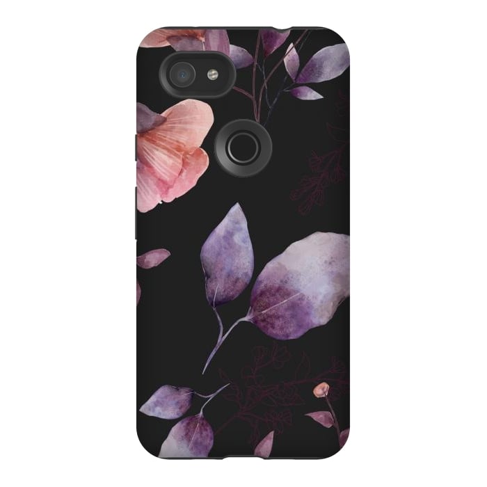 Pixel 3AXL StrongFit rose gray flowers by haroulita