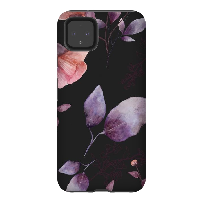 Pixel 4XL StrongFit rose gray flowers by haroulita