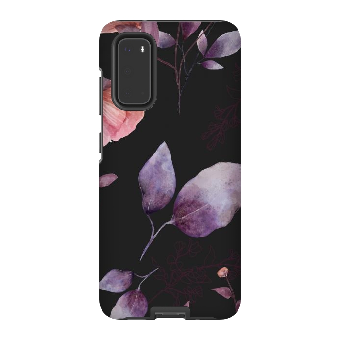 Galaxy S20 StrongFit rose gray flowers by haroulita