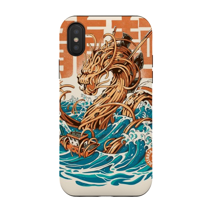 iPhone Xs / X StrongFit Great Ramen Dragon off Kanagawa by Ilustrata