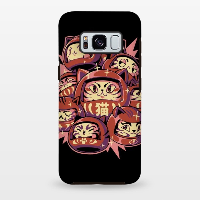 Galaxy S8 plus StrongFit Daruma Cats by Ilustrata
