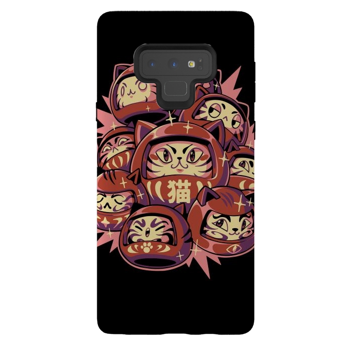 Galaxy Note 9 StrongFit Daruma Cats by Ilustrata