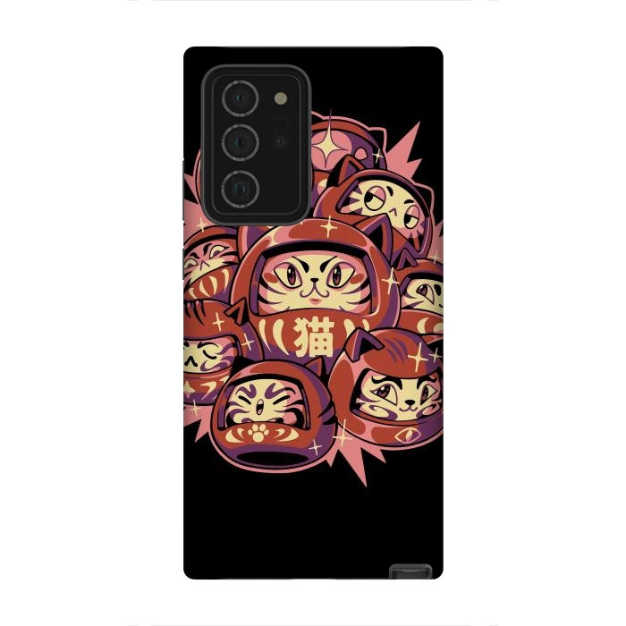 Galaxy Note 20 Ultra StrongFit Daruma Cats by Ilustrata