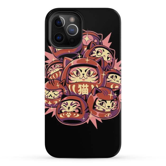 iPhone 12 Pro Max StrongFit Daruma Cats by Ilustrata