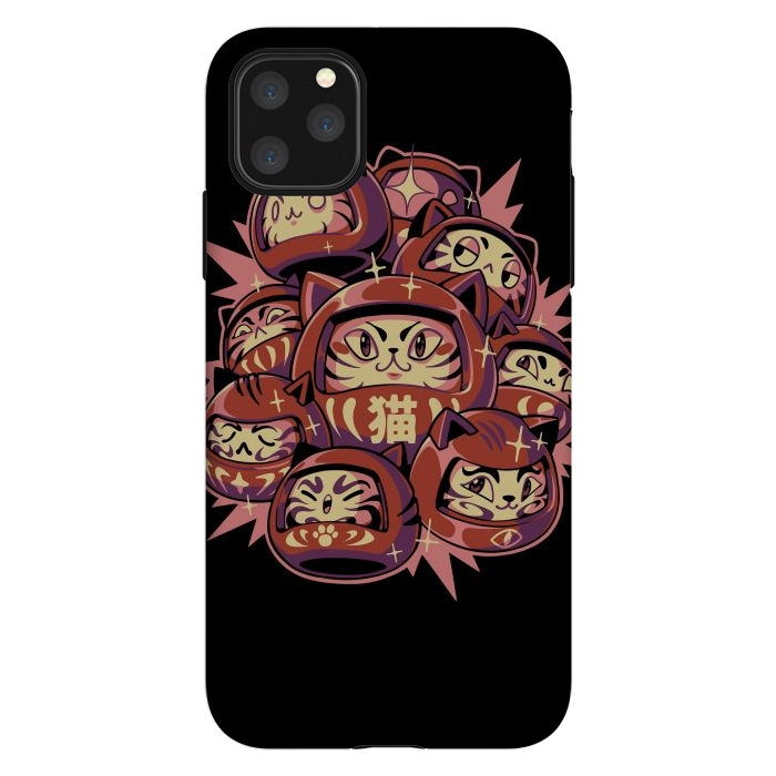 iPhone 11 Pro Max StrongFit Daruma Cats by Ilustrata