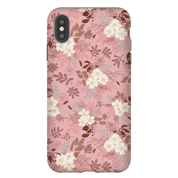 iPhone Xs Max StrongFit Autumnal Florals in Pink and White by Paula Ohreen