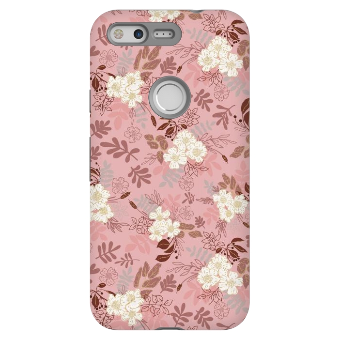 Pixel StrongFit Autumnal Florals in Pink and White by Paula Ohreen