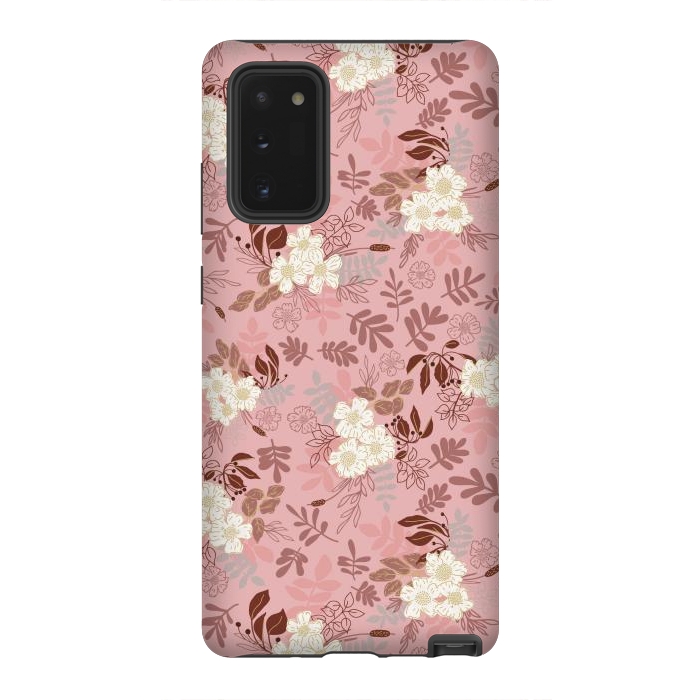 Galaxy Note 20 StrongFit Autumnal Florals in Pink and White by Paula Ohreen