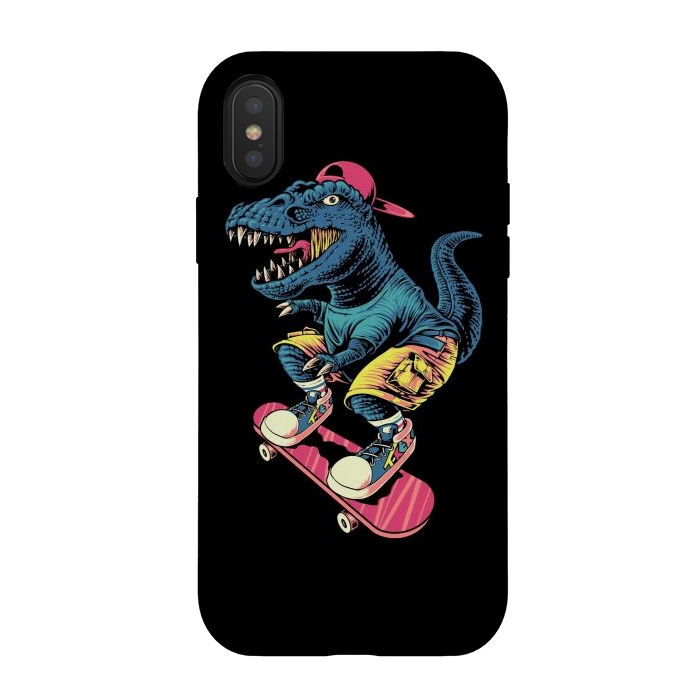iPhone Xs / X StrongFit Skaterosaur by Afif Quilimo