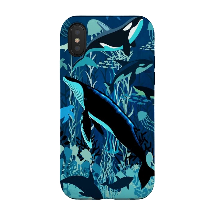 iPhone Xs / X StrongFit Sealife Blue Shades Dream Underwater Scenery by BluedarkArt