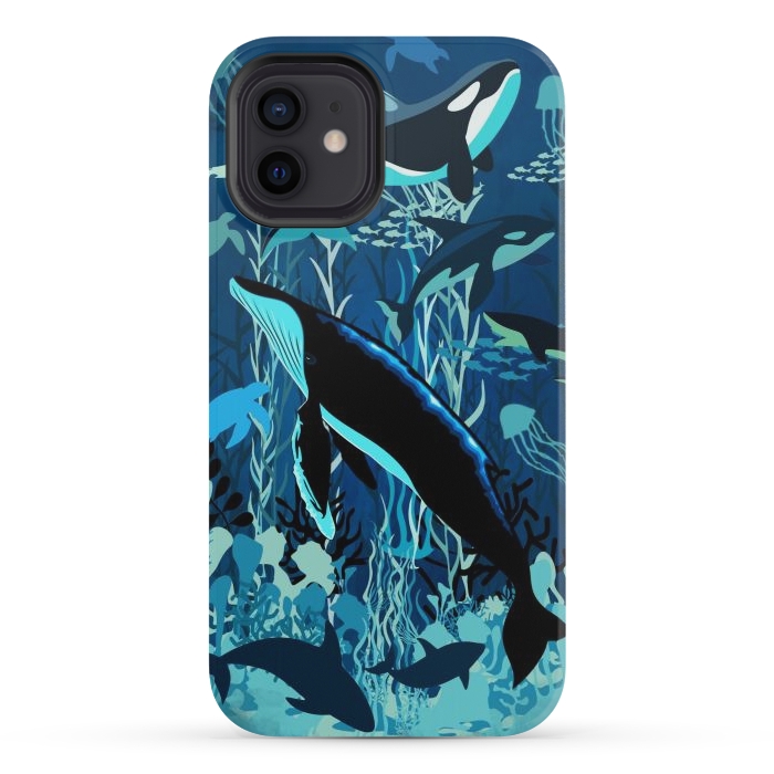 iPhone 12 mini StrongFit Sealife Blue Shades Dream Underwater Scenery by BluedarkArt