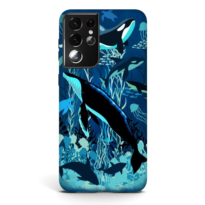 Galaxy S21 ultra StrongFit Sealife Blue Shades Dream Underwater Scenery by BluedarkArt