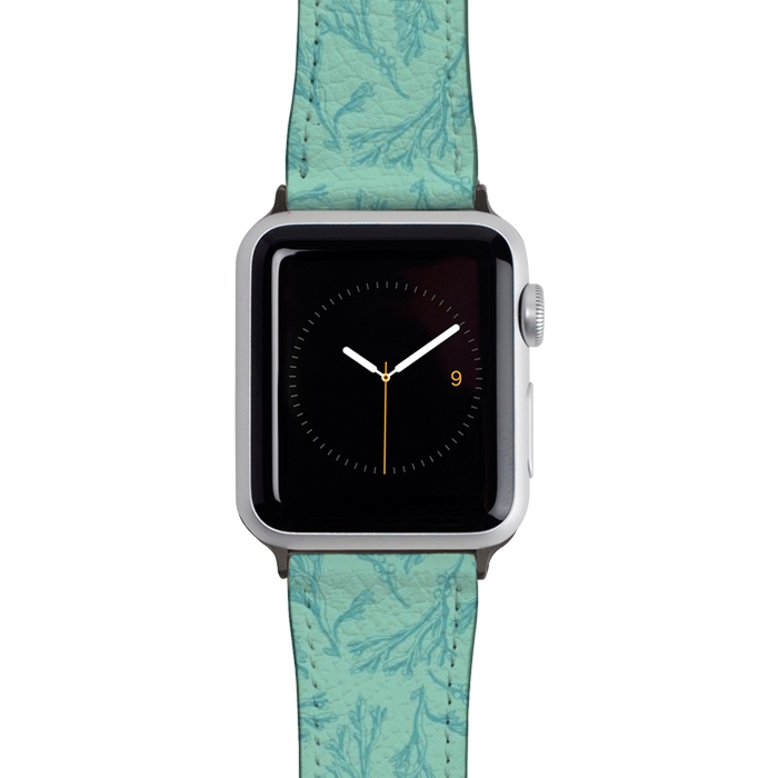 Watch 42mm / 44mm Strap PU leather Green seaweed - very detailed by Nina Leth