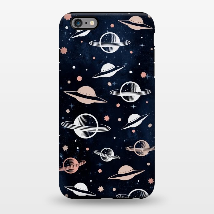iPhone 6/6s plus StrongFit Planets and stars - space pattern - celestial pattern on navy by Oana 