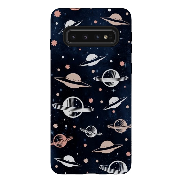 Galaxy S10 StrongFit Planets and stars - space pattern - celestial pattern on navy by Oana 