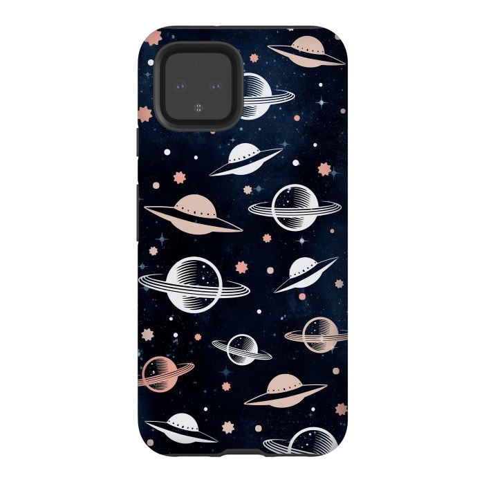 Pixel 4 StrongFit Planets and stars - space pattern - celestial pattern on navy by Oana 