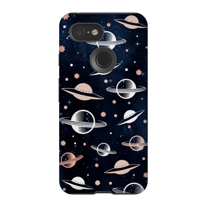 Pixel 3 StrongFit Planets and stars - space pattern - celestial pattern on navy by Oana 