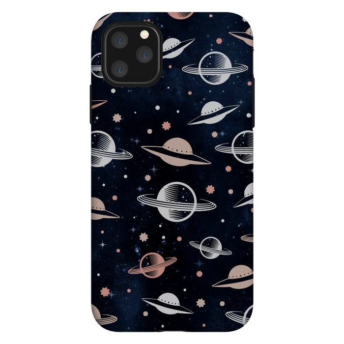 iPhone 11 Pro Max StrongFit Planets and stars - space pattern - celestial pattern on navy by Oana 