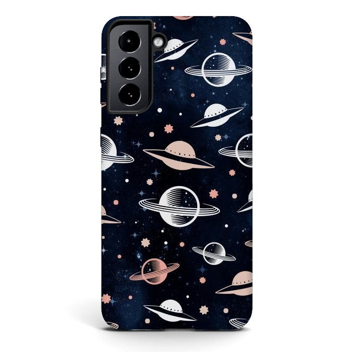 Galaxy S21 StrongFit Planets and stars - space pattern - celestial pattern on navy by Oana 