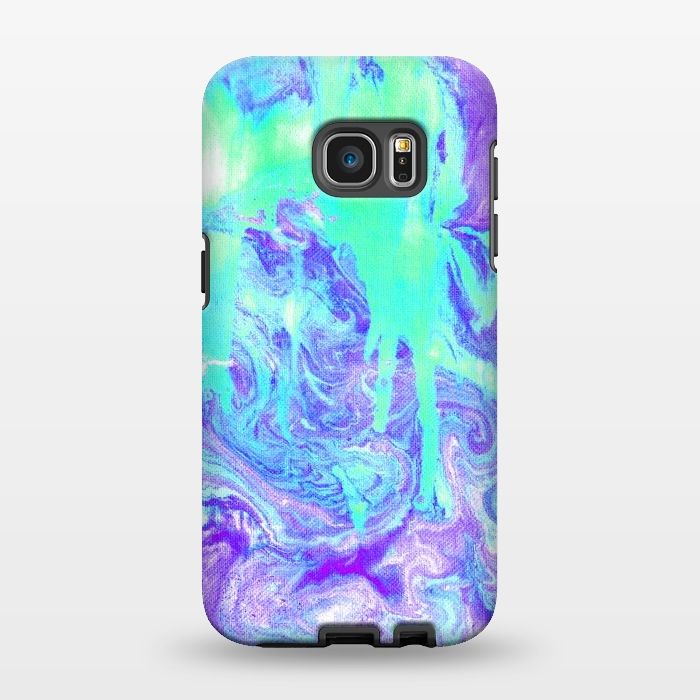 Galaxy S7 EDGE StrongFit Melting Marble in Mint & Purple by Tangerine-Tane