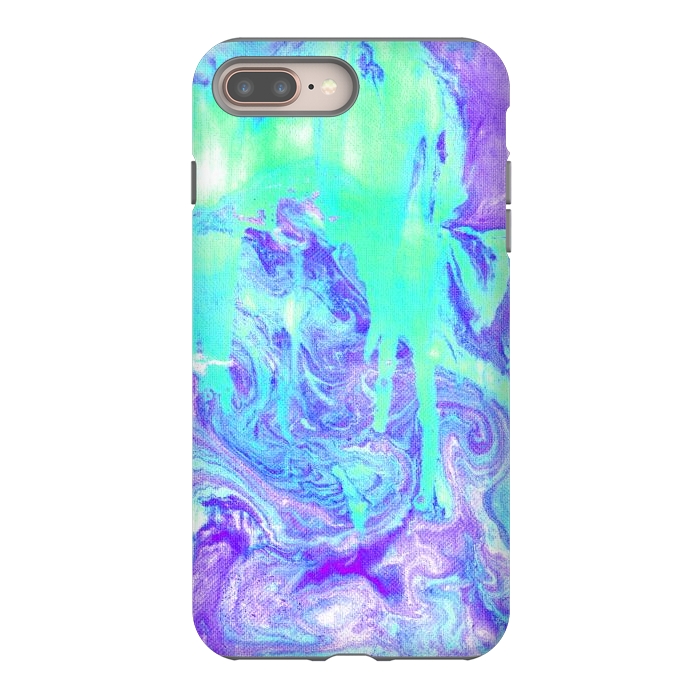 iPhone 8 plus StrongFit Melting Marble in Mint & Purple by Tangerine-Tane