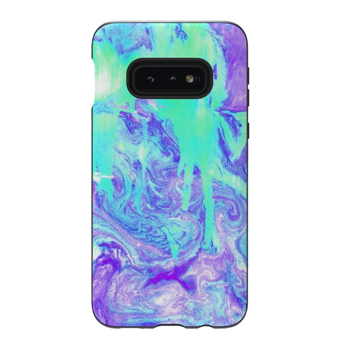 Galaxy S10e StrongFit Melting Marble in Mint & Purple by Tangerine-Tane