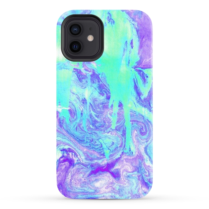 iPhone 12 StrongFit Melting Marble in Mint & Purple by Tangerine-Tane