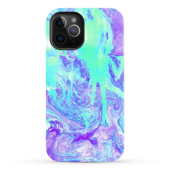 iPhone 12 Pro StrongFit Melting Marble in Mint & Purple by Tangerine-Tane