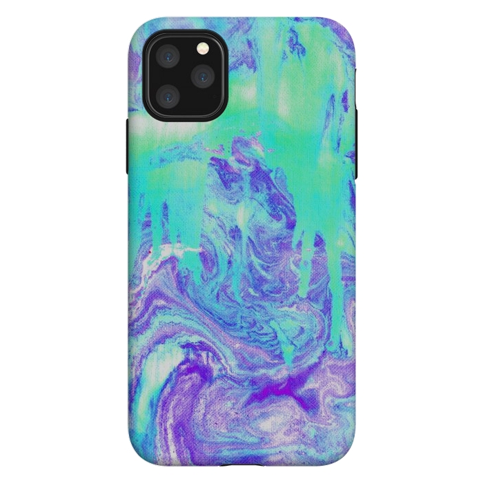 iPhone 11 Pro Max StrongFit Melting Marble in Mint & Purple by Tangerine-Tane