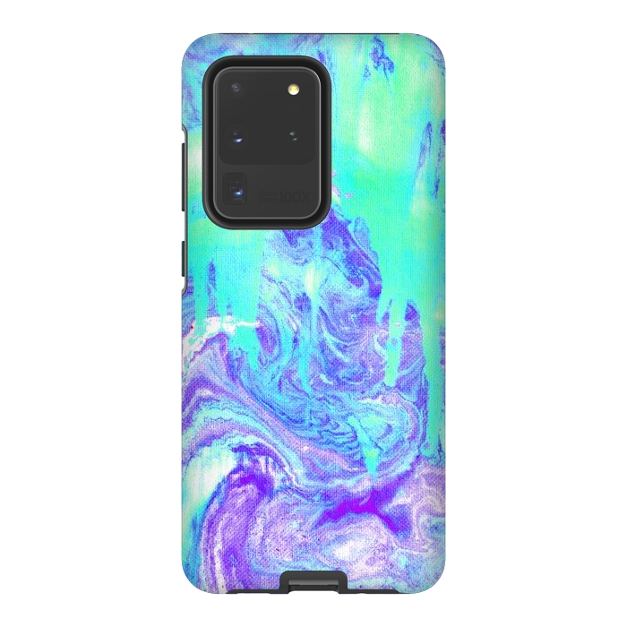 Galaxy S20 Ultra StrongFit Melting Marble in Mint & Purple by Tangerine-Tane