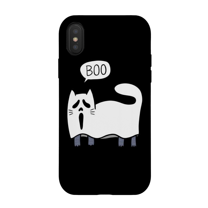 iPhone Xs / X StrongFit Ghost Cat by Afif Quilimo