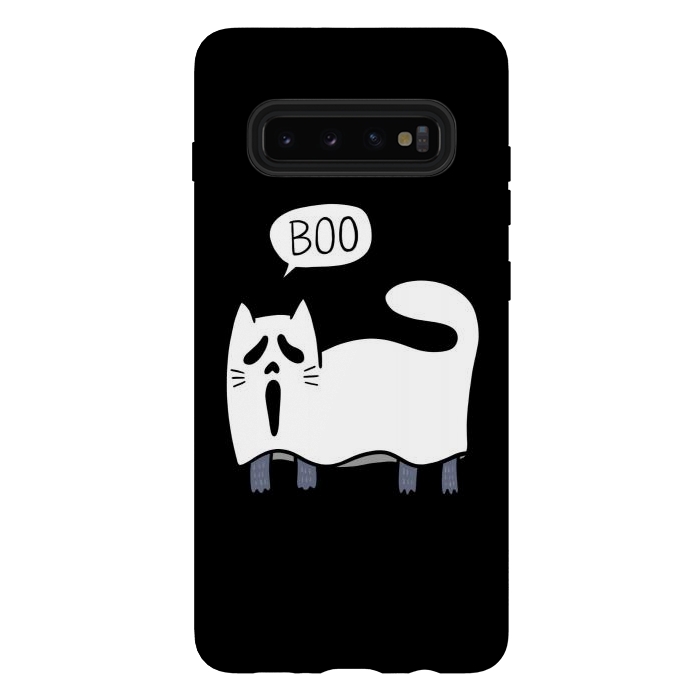 Galaxy S10 plus StrongFit Ghost Cat by Afif Quilimo