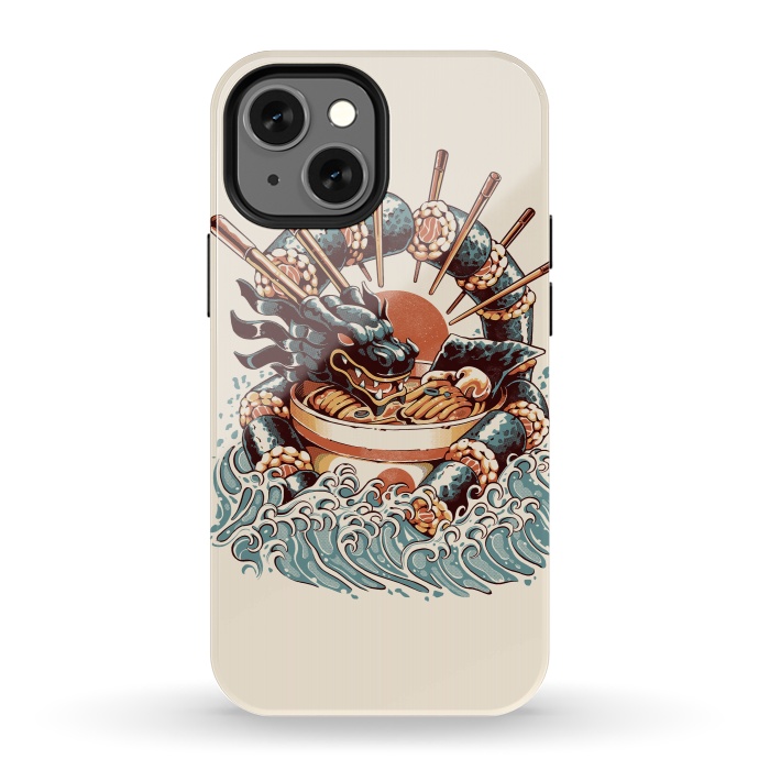 iPhone 13 mini StrongFit Dragon Sushi Ramen by Ilustrata