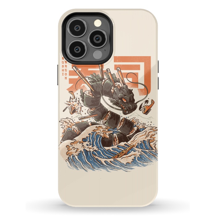 iPhone 13 Pro Max StrongFit Great Sushi Dragon  by Ilustrata