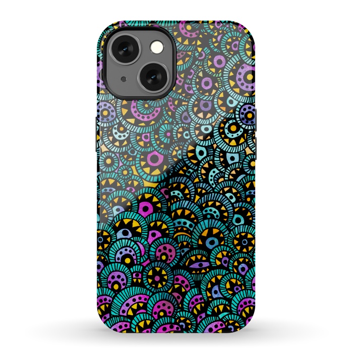 iPhone 13 StrongFit Peacock Tail by Pom Graphic Design