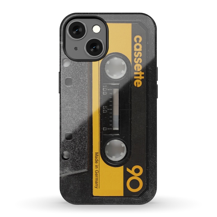 iPhone 13 StrongFit CASSETTE YELLOW by Diego Tirigall