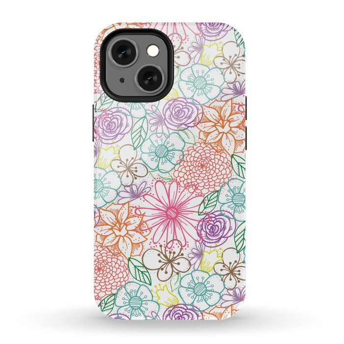 iPhone 13 mini StrongFit Bright Floral by TracyLucy Designs