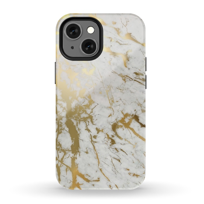 iPhone 13 mini StrongFit Gold Marble by M.O.K.