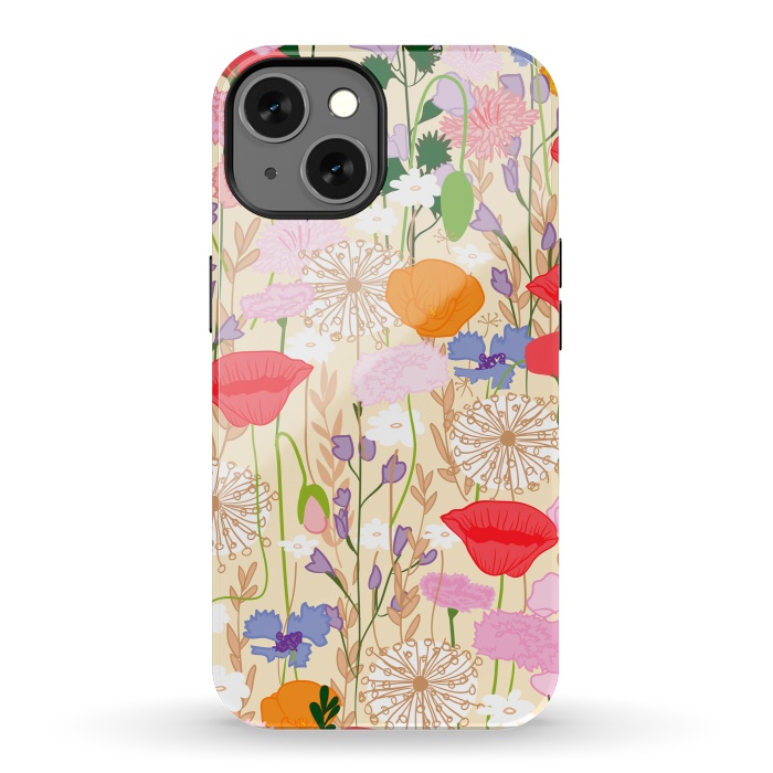 iPhone 13 StrongFit Wildflowers Cream Square by Zoe Charlotte