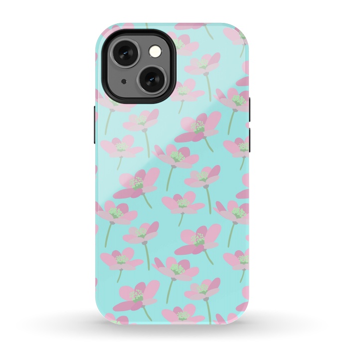 iPhone 13 mini StrongFit Pastel Floral by Leska Hamaty