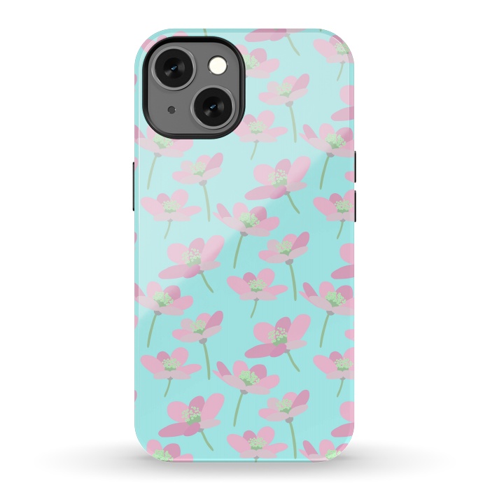 iPhone 13 StrongFit Pastel Floral by Leska Hamaty
