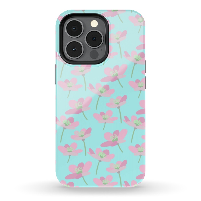 iPhone 13 pro StrongFit Pastel Floral by Leska Hamaty