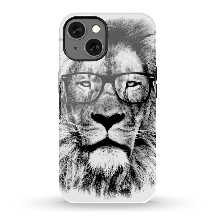 iPhone 13 StrongFit The King Lion of The Library by Mitxel Gonzalez