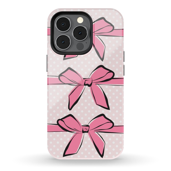 iPhone 13 pro StrongFit Pink Bows by Martina