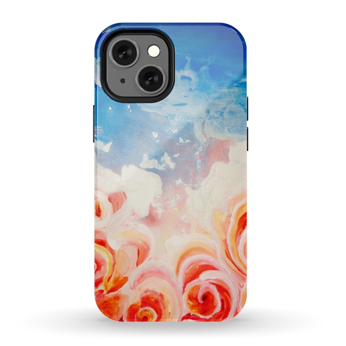 iPhone 13 mini StrongFit Peachy Roses by ANoelleJay