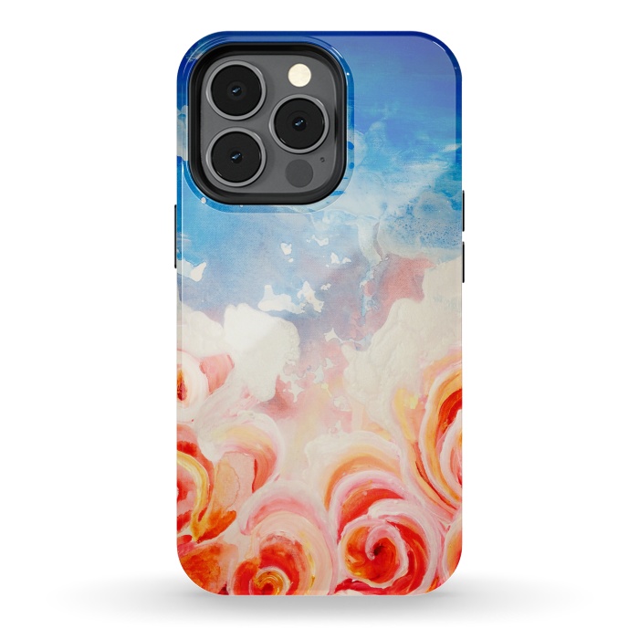 iPhone 13 pro StrongFit Peachy Roses by ANoelleJay
