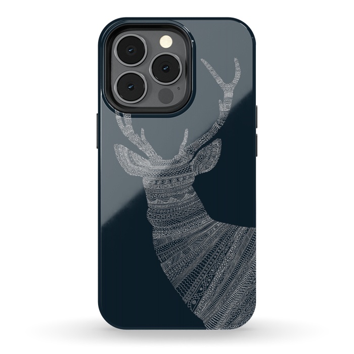 iPhone 13 pro StrongFit Stag Blue Poster blue by Florent Bodart