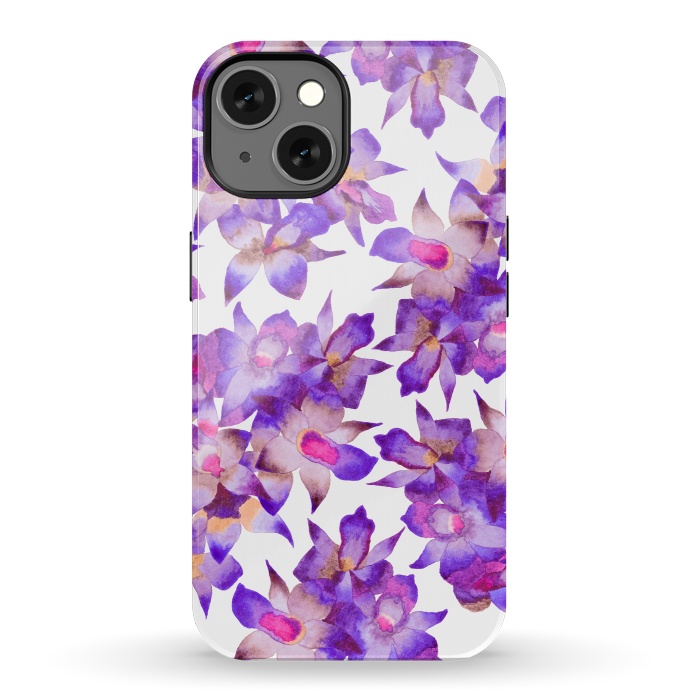 iPhone 13 StrongFit Vintage Floral Violet by Amaya Brydon