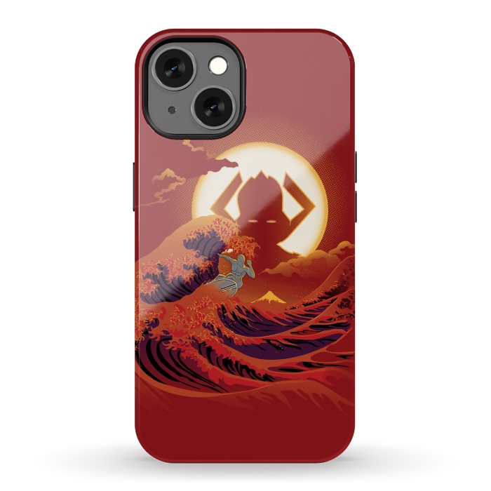 iPhone 13 StrongFit Surfing with the Alien by Samiel Art