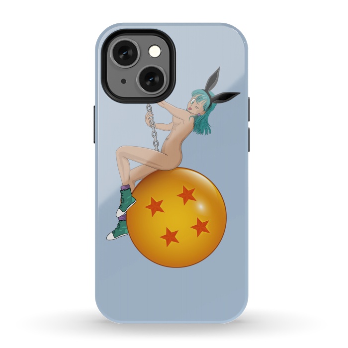 iPhone 13 mini StrongFit Bunny Ball ( Nude) by Samiel Art